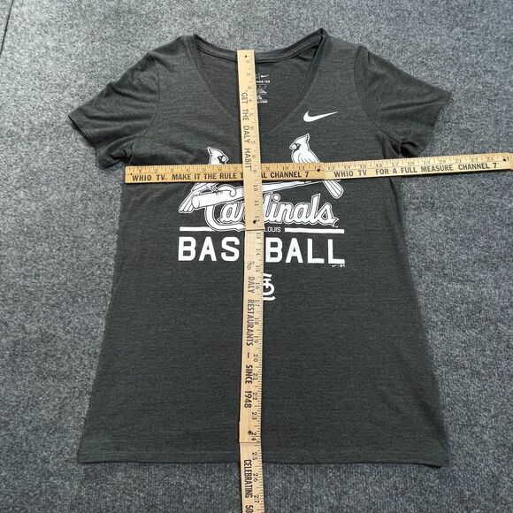 Nike St Louis Cardinals Shirt Womens Medium Athletic Cut MLB Baseball Grey Med - Picture 7 of 9